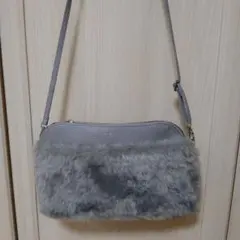 KBF グレー ファー ショルダーバッグ