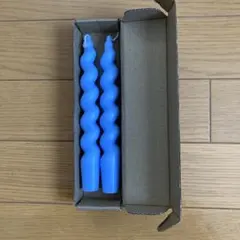 新品未使用　ライトブルー ツイストキャンドル 2本セット
