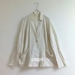 LOBJIE ロブジェ ボーダー柄カットソージャケット（ライトアウター）Мのサムネイル