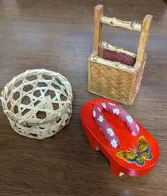 和風 ミニチュア雑貨 3点セット 伝統工芸風