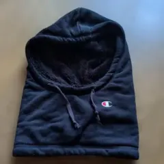 Champion 黒 フード付きネックウォーマー フリース