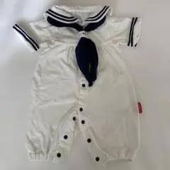 セーラー襟ロンパース ホワイト