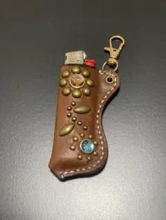 本革ライターケース　レザーキーホルダースタッズ　htc CALEE schott