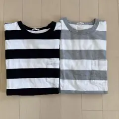 GU ストライプ 半袖Tシャツ 2枚セット