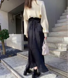 NICE CLAUPバックレースアップ 細見え マーメイドスカート