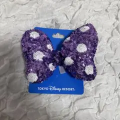 ディズニー ミニーリボン 紫 ヘアポニー