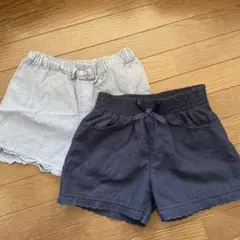 半ズボン 2点セット デニム、ネイビー