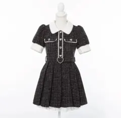 夢展望 DearMyLove サマーツイードハートパールワンピース ブラック