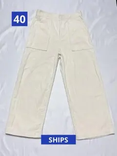 SHIPS コーデュロイ ワイドパンツ アイボリー　サイズ40のサムネイル