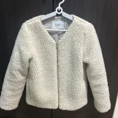 SLOBE IENA アイボリー ボアジャケット ノーカラー