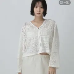 ローリーズファーム　レースパッチワークカーディガン