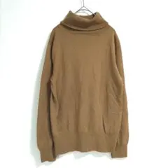 〈アングリッド〉タートルネック　ニット　茶色　シンプル　F