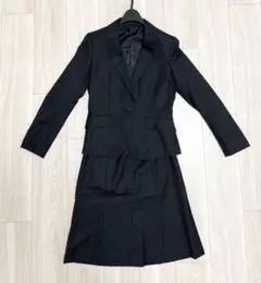 美品　ブラック ストライプ スカートスーツ