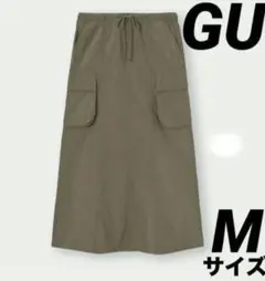 GU カーゴマキシスカート M オリーブ