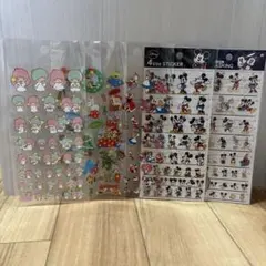 4サイズステッカー 等 5枚セット ミッキー アリス トイストーリー キキララ
