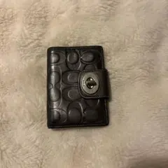COACH 二つ折り財布 シグネチャー ターンロック ダークグレーのサムネイル