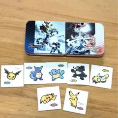 ポケモンブラック2ホワイト2 缶ペンケース、ポケモンシール7枚付き