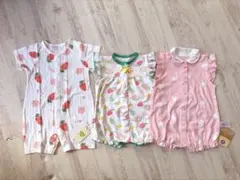 【新品タグ付きあり】前開き ロンパース 3点セット 70 80 女の子 まとめ