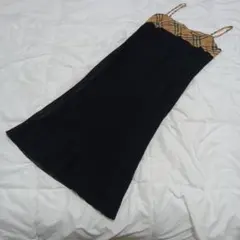 バーバリーブルーレーベル ノンスリーブ ロングワンピース ノバチェック 38