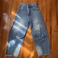 ライトブルー ハイウエストデニム S