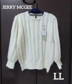 【新品未使用】アンゴラ混　フワフワ　ニット　アイボリー　レディース　LLサイズ