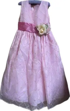 ピンク フォーマルドレス フラワー装飾付き