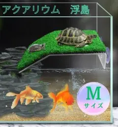 アクアリウム用浮島　水槽台　亀　爬虫類　甲羅干し台　Mサイズ