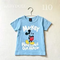 ミッキー Tシャツ 110cm ビンテージ風 ディズニー ベイビードール