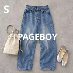 n735【PAGEBOY】ハイウエストストレートデニム 古着加工のサムネイル