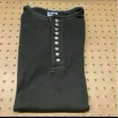 【L】アメリカ製 long johnロングジョン10ボタン ヘンリーネック黒11のサムネイル