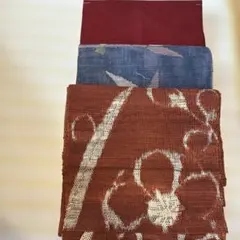 ３本夏名古屋帯セット 茶色・紺色・赤