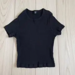 ユニクロ　リブクロップドT（半袖）