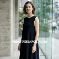 【極美品】URBANRESEARCHDOORSリネンレーヨンバイカラーワンピース