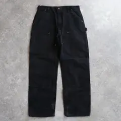USA製 カーハート ブラック ダブルニー ペインターパンツ W34 L32