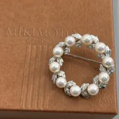 【現行完売品・未使用品級】✨ミキモト パール　ブローチ　サークル MIKIMOTO ミキモト パール サークル ブローチ アコヤパール4.4mm