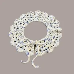 ホワイトブルー　つけ襟　ベビー　キッズ　ハンドメイド