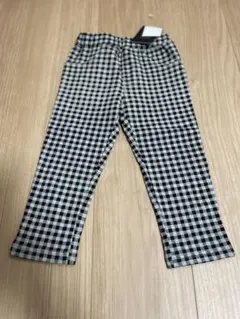 ✅CAMBAS チェック柄パンツ ブラック・ホワイト　新品　未使用品　90センチ