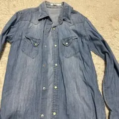 AZULデニムブルー 長袖シャツ Mサイズ
