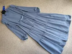 新品　ブルーレーベルクレストブリッジ　可愛いティアードドレス36　青39600円