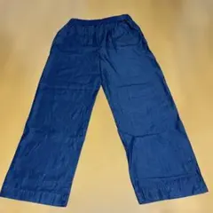 レディース インディゴ ワイドデニムパンツ