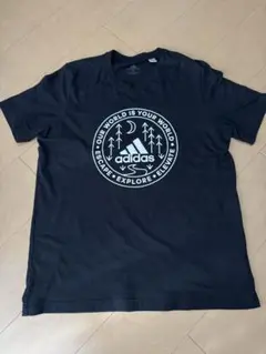 adidas アディダス　グラフィックロゴ　Tシャツ 黒　 Lサイズ