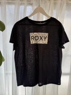 ROXY ロキシー 半袖　速乾Tシャツ ボタニカルロゴ ブラックのサムネイル