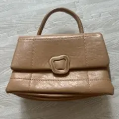 【新品】ベージュ ハンドバッグ 3コンパートメント