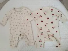 ベビーロンパース 女の子　さくらんぼ柄 花柄 60~70cm