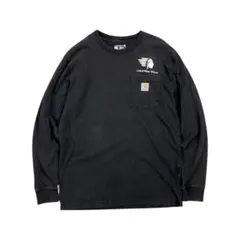 Carhartt ポケットロンT 企業ロゴ USA古着 S 黒 カーハート