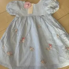 プティマイン　サンリオマイメロ刺繍パフワンピース100cm