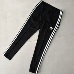 極美品 adidas トラックパンツ トレフォイルロゴ サイドライン S 黒