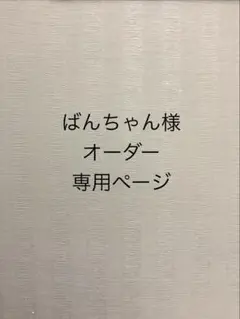 ばんちゃん様 オーダー専用ページ