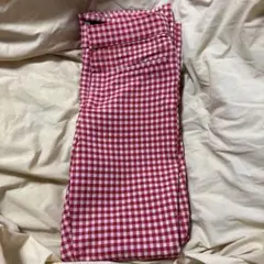 ZARA ギンガムチェック パンツ レッド XSサイズのサムネイル