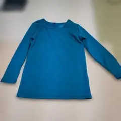 H190 ターコイズブルー　 長袖クルーネックTシャツ　裏起毛